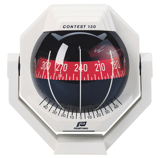 Plastimo Contest 130 Compass White Red Bulkhead Standard | SendIt Sailing