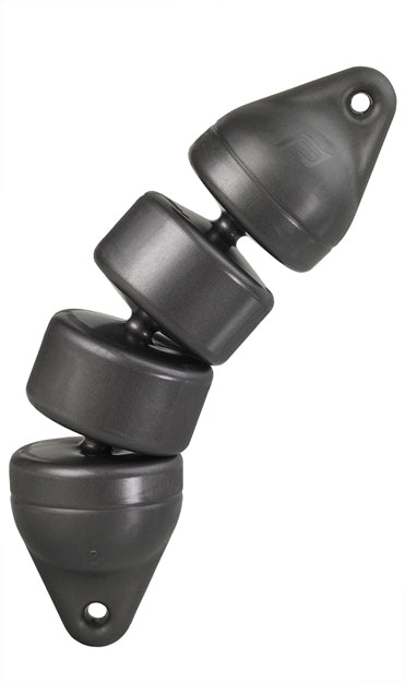 Plastimo Fender Articulated 12x48 Black and Rope 1m | SendIt Sailing