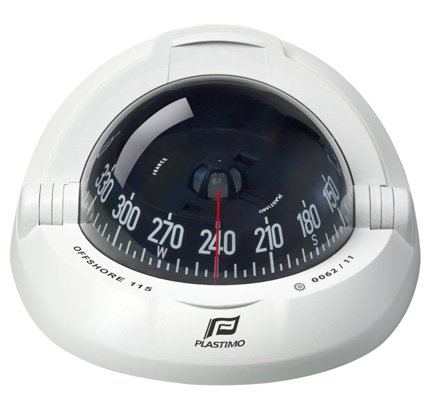 Plastimo Compass Offshore 115 White Flush White Conical Card | SendIt Sailing