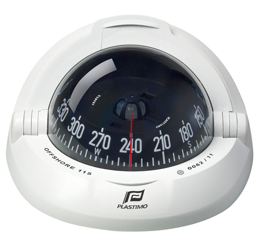 Plastimo Compass Offshore 115 White Flush White Conical Card | SendIt Sailing