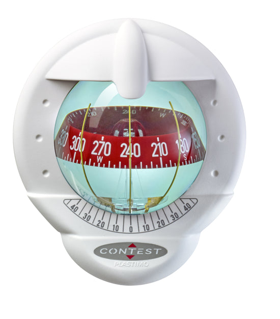 Plastimo Contest 101 Compass White with Red Card Inclined | SendIt Sailing
