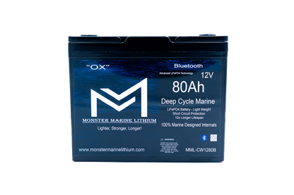12v 80Ah Bluetooth Deep Cycle Lithium Marine Battery