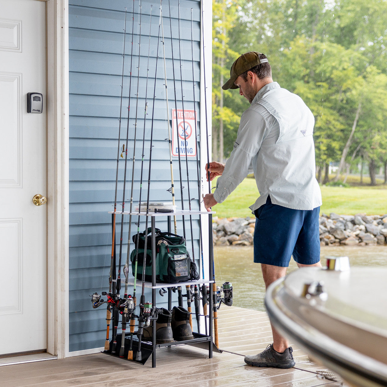 Tarpon Fishing Pole Stand | Holds up to 10 Rods