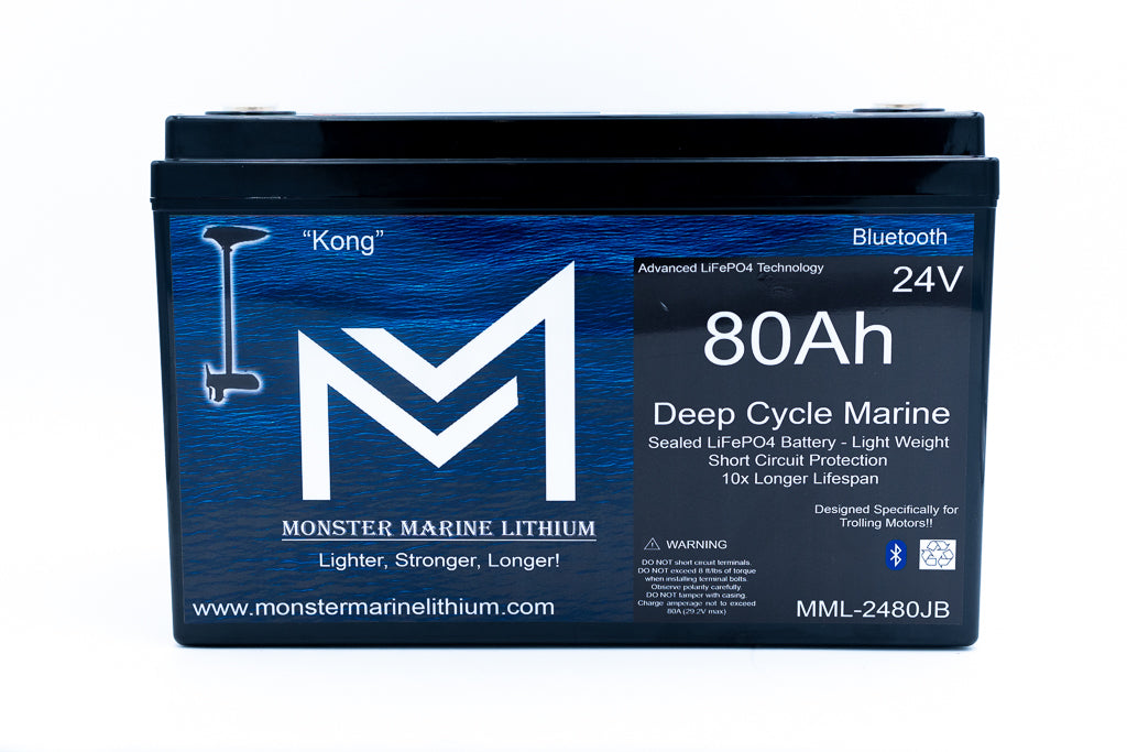 24V 80Ah Lithium Marine Trolling Motor Battery "Kong" - Bluetooth
