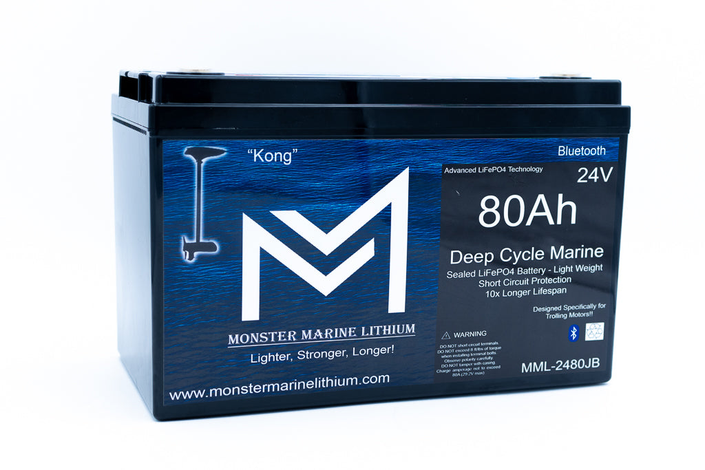 24V 80Ah Lithium Marine Trolling Motor Battery "Kong" - Bluetooth