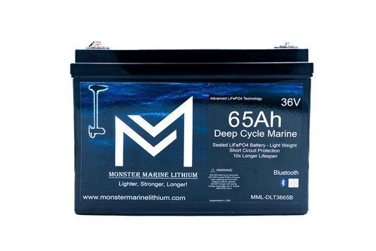 36V 65Ah Bluetooth Deep Cycle Lithium Trolling Battery