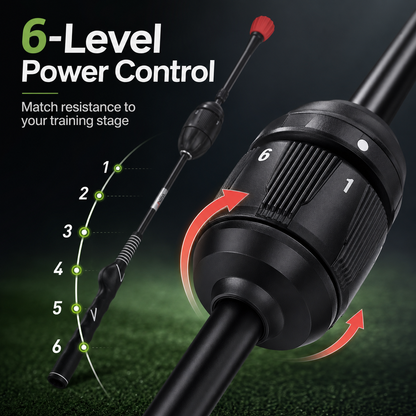 Golf Swing Trainer (Length and Strength Adjustable)