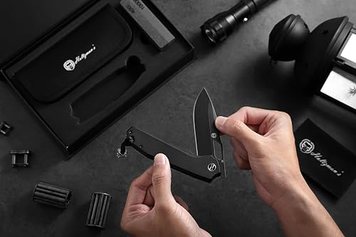 The Sentinel Folding Knife Giftset (black stonewashed blade+black G10 handle)