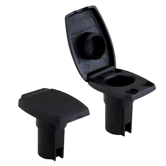 Attwood Oval 2-Pin Base for Angled Pole - Black