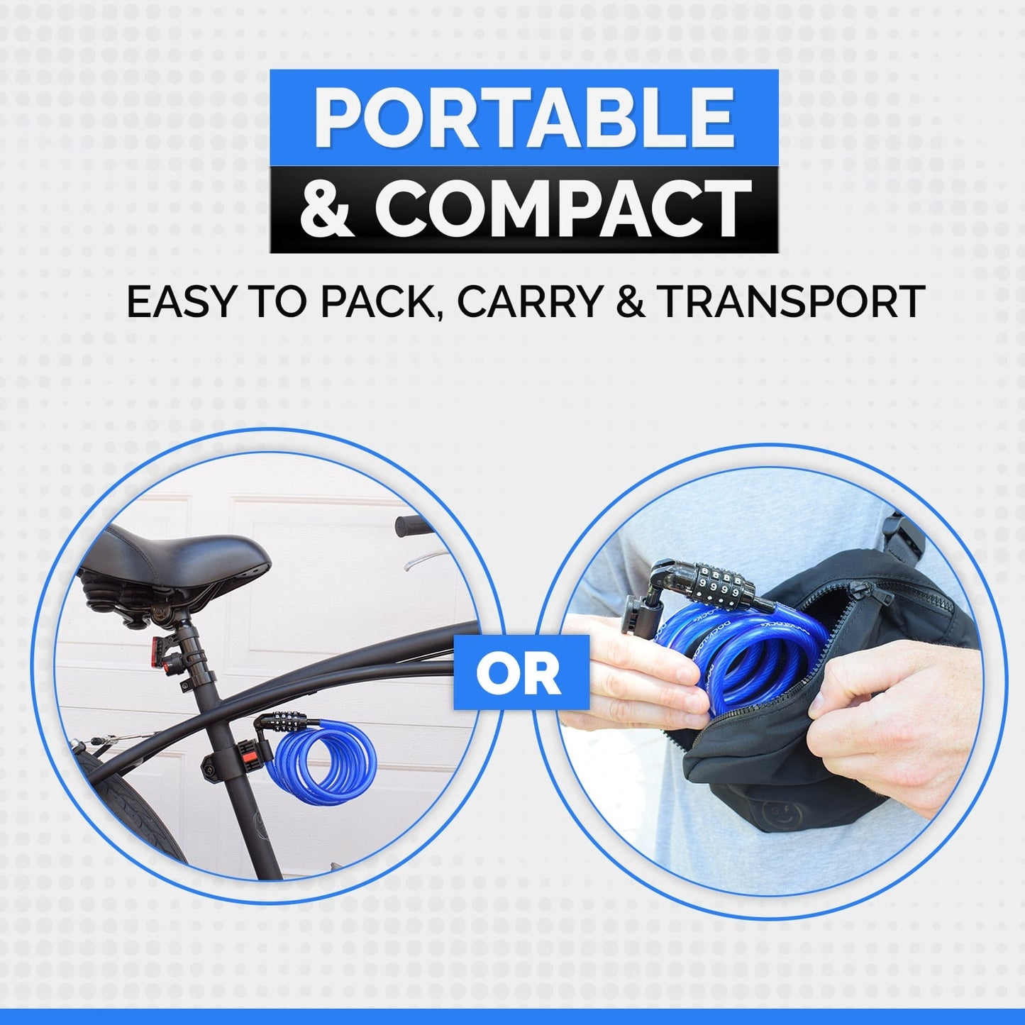 DocksLocks® Bike and Scooter Coiled Security Cable Lock with Resettable Combination and Mounting Bracket (4' or 6') | SendIt Sailing
