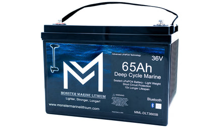 36V 65Ah Bluetooth Deep Cycle Lithium Trolling Battery