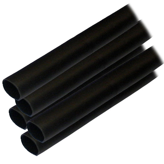 Ancor Adhesive Lined Heat Shrink Tubing (ALT) - 1/2in x 6in - 5-Pack - Black