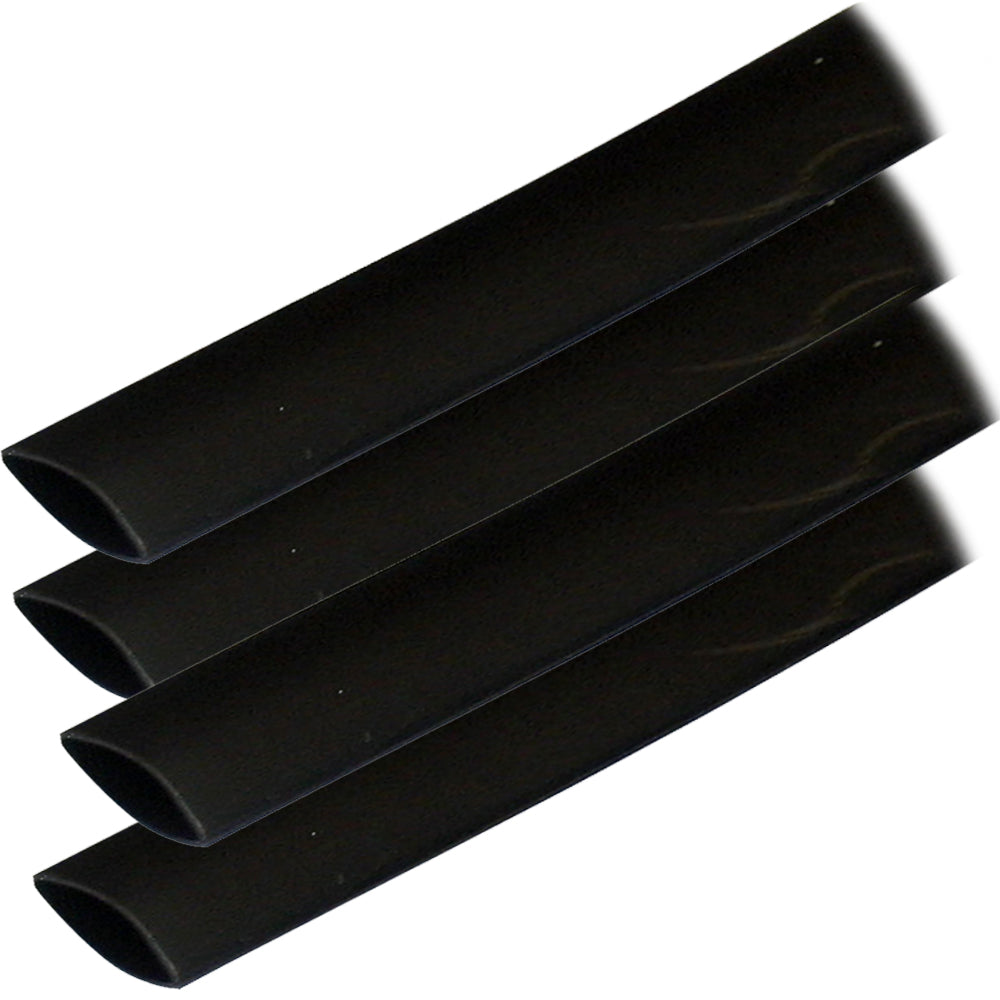 Ancor Adhesive Lined Heat Shrink Tubing (ALT) - 3/4in x 12in - 4-Pack - Black