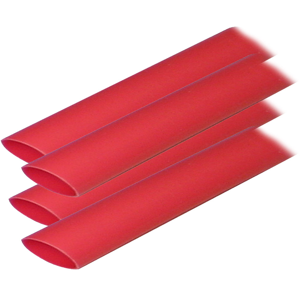 Ancor Adhesive Lined Heat Shrink Tubing (ALT) - 3/4in x 6in - 4-Pack - Red
