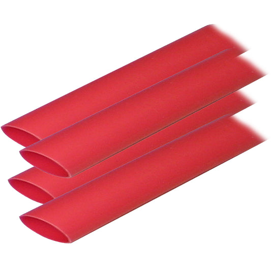 Ancor Adhesive Lined Heat Shrink Tubing (ALT) - 3/4in x 6in - 4-Pack - Red