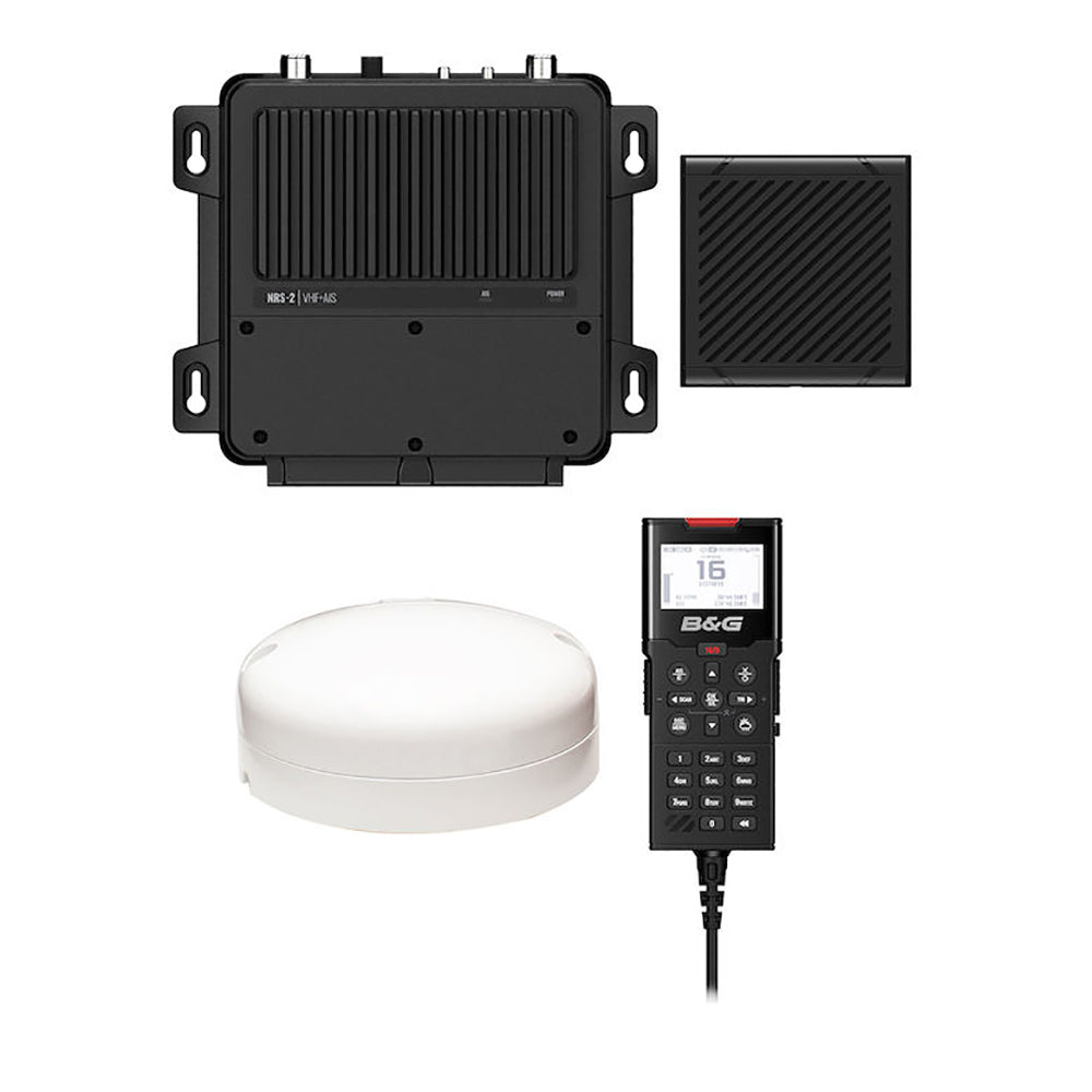 B&G V100-B Black Box VHF Radio with Built-In AIS Transmitter & Receiver & External GP-500 GPS Antenna