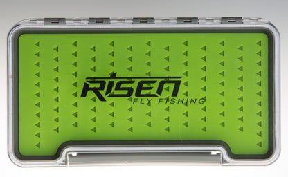 Waterproof fly boxes with green silicone insert