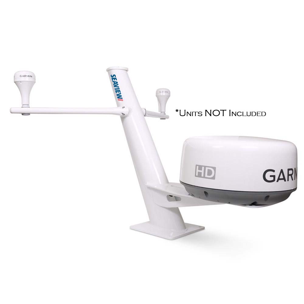 Seaview 30in Tapered Closed Dome AFT Leaning Radar Mount with Removable Spreader & 10in x 10in Base Plate | SendIt Sailing
