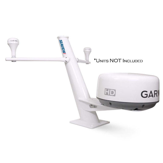 Seaview 30in Tapered Closed Dome AFT Leaning Radar Mount with Removable Spreader & 10in x 10in Base Plate | SendIt Sailing