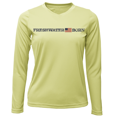 Michigan Freshwater Born Linear Logo Women's Long Sleeve UPF 50+ Dry-Fit Shirt