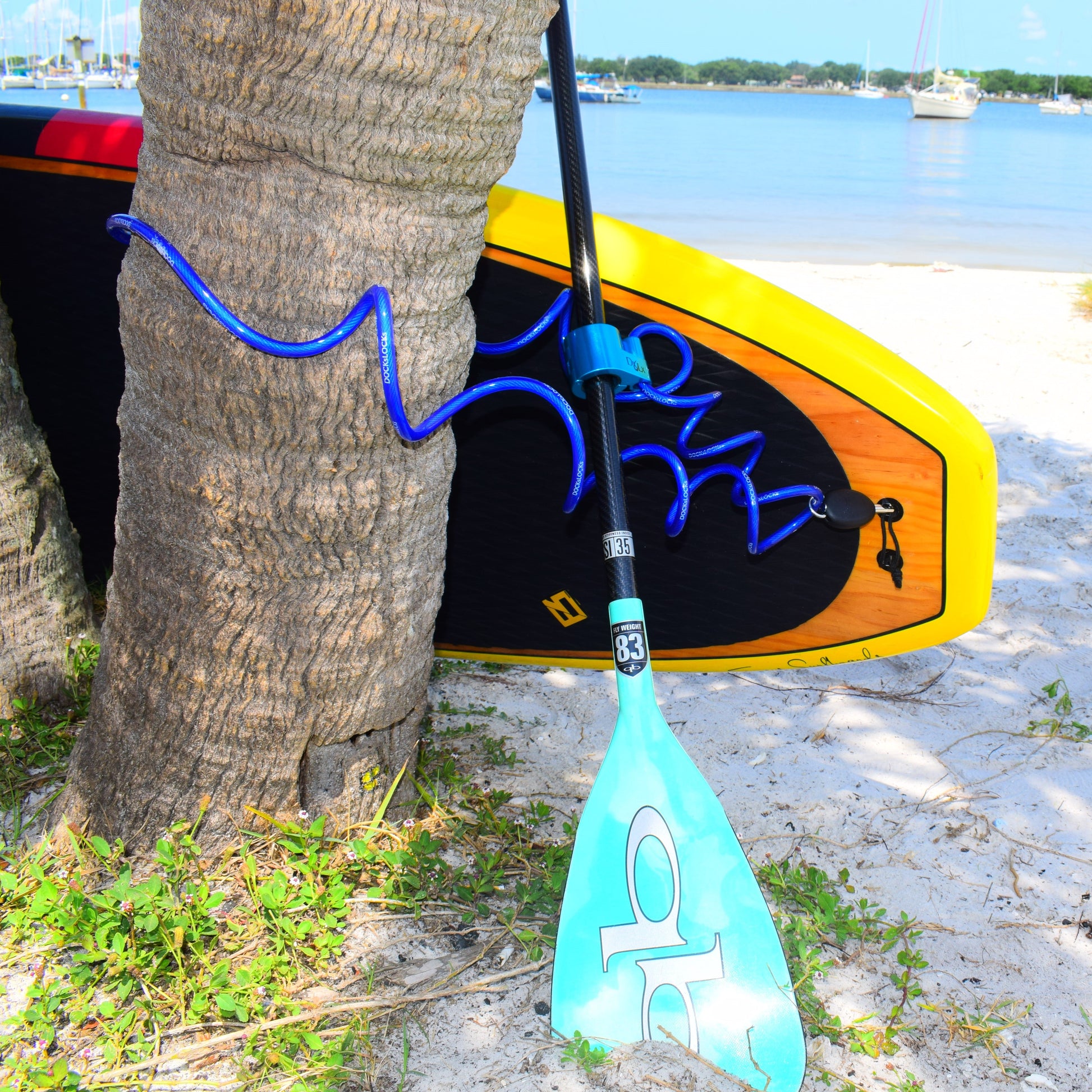 DocksLocks® Deluxe SUP Paddleboard Anti-Theft Security System with Paddle Lock | SendIt Sailing