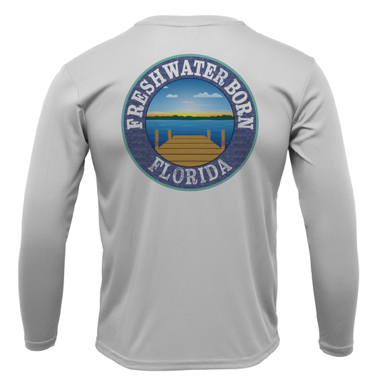 Miami Orange and Green Freshwater Born Men's Long Sleeve UPF 50+ Dry-Fit Shirt