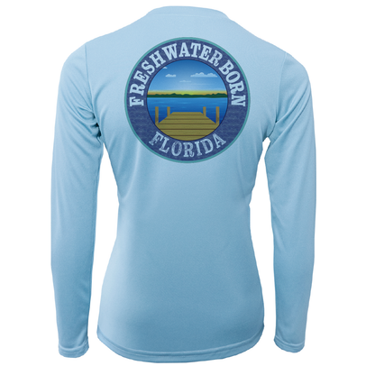 Miami Orange and Green Freshwater Born Women's Long Sleeve UPF 50+ Dry-Fit Shirt