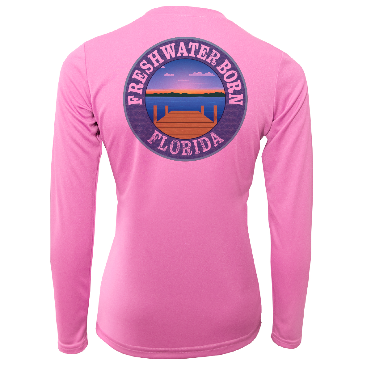 Miami Orange and Green Freshwater Born Women's Long Sleeve UPF 50+ Dry-Fit Shirt