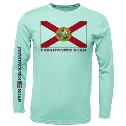 Florida Flag Freshwater Born Boy's Long Sleeve UPF 50+ Dry-Fit Shirt