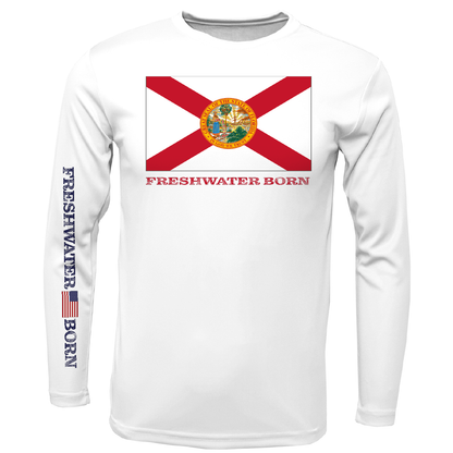Florida Flag Freshwater Born Girl's Long Sleeve UPF 50+ Dry-Fit Shirt