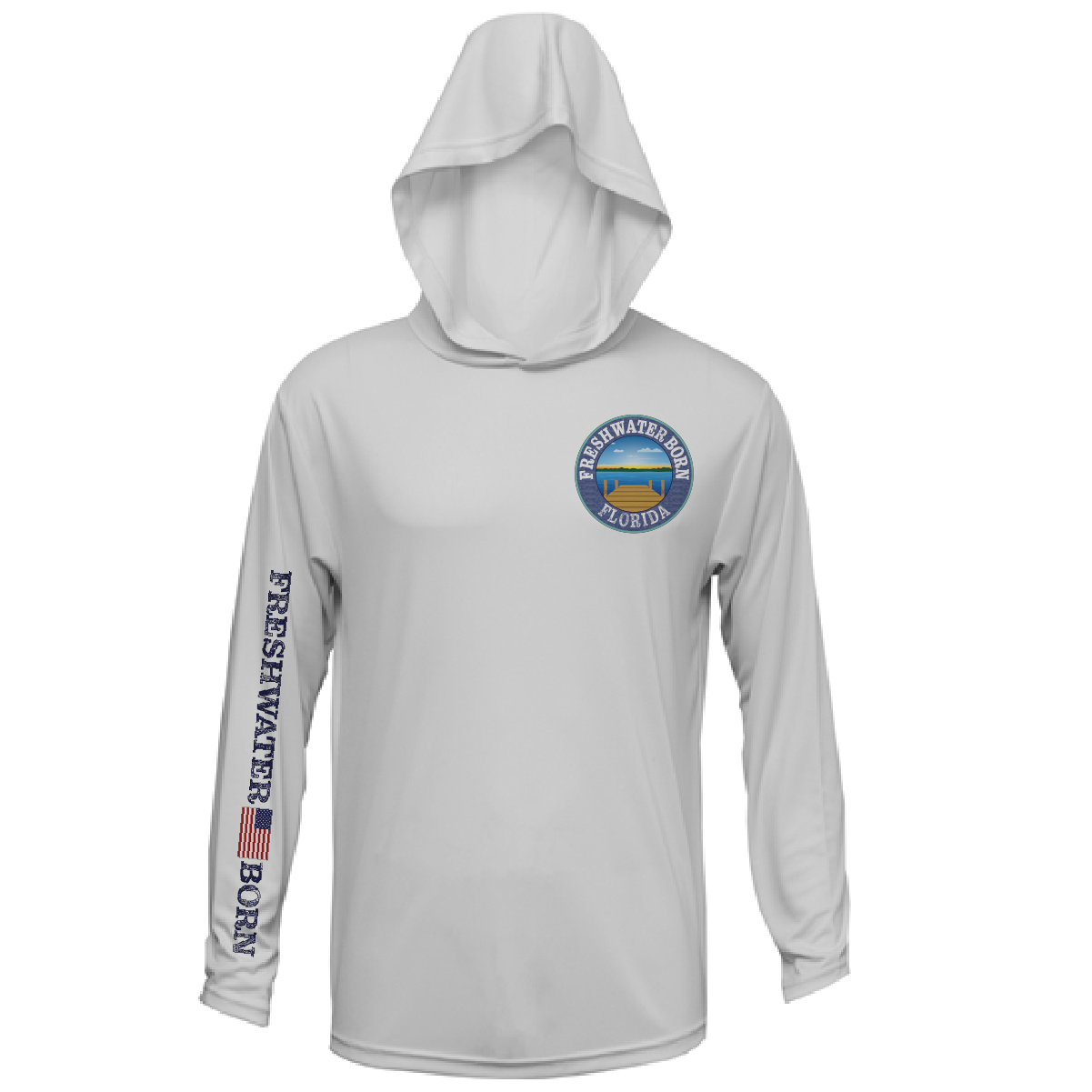 Florida Freshwater Born "All For Rum and Rum For All" Men's Long Sleeve UPF 50+ Dry-Fit Hoodie