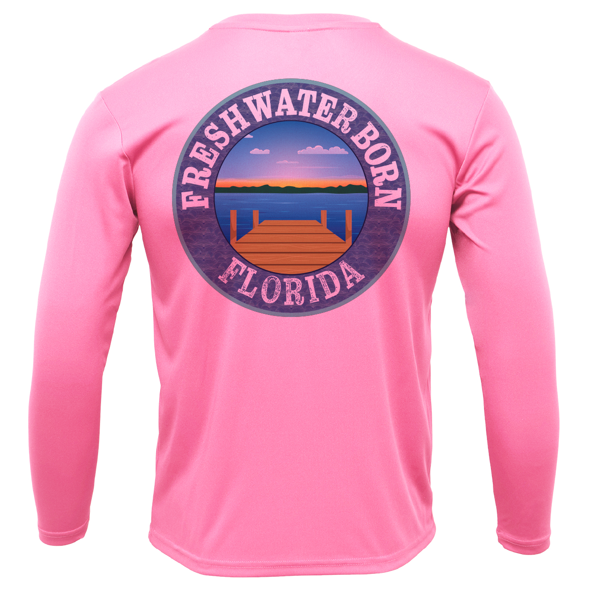 UF Orange and Blue Freshwater Born Girl's Long Sleeve UPF 50+ Dry-Fit Shirt