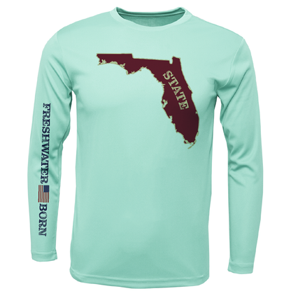 FSU Garnet and Gold Freshwater Born Boy's Long Sleeve UPF 50+ Dry-Fit Shirt