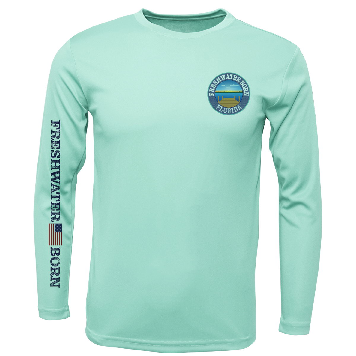 Florida Freshwater Born "All For Rum and Rum For All" Men's Long Sleeve UPF 50+ Dry-Fit Shirt