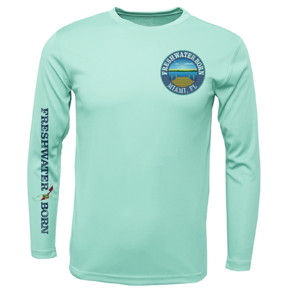 Miami, FL Freshwater Born Peacock Bass Men's Long Sleeve UPF 50+ Dry-Fit Shirt
