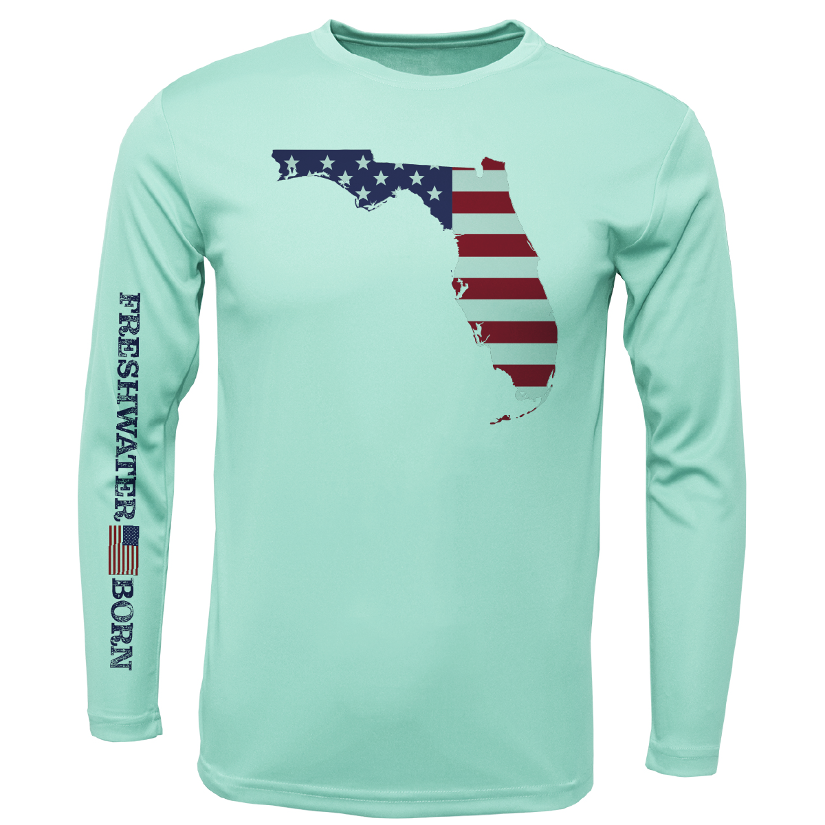 State of Florida USA Freshwater Born Boy's Long Sleeve UPF 50+ Dry-Fit Shirt