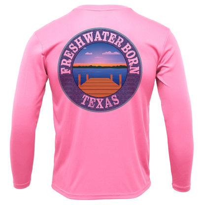 Texas Flag Freshwater Born Girl's Long Sleeve UPF 50+ Dry-Fit Shirt
