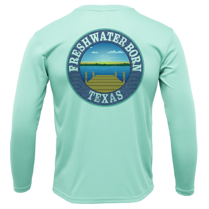 Texas Flag Freshwater Born Girl's Long Sleeve UPF 50+ Dry-Fit Shirt