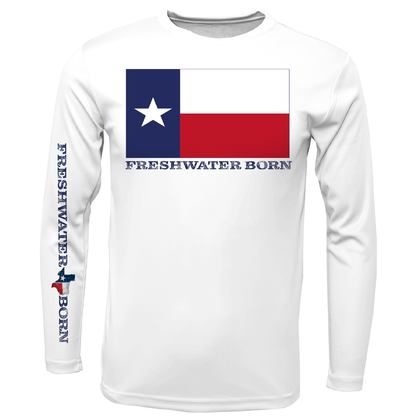 Texas Flag Freshwater Born Boy's Long Sleeve UPF 50+ Dry-Fit Shirt