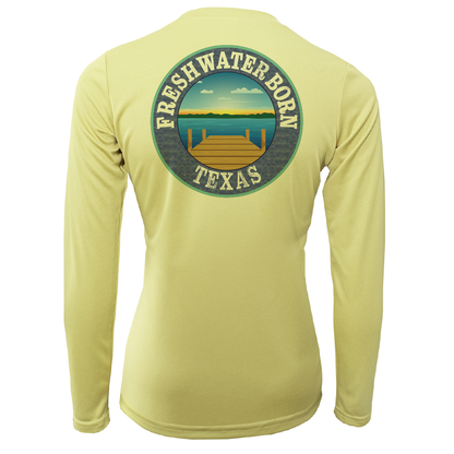 Texas Freshwater Born SUP Flag Women's Long Sleeve UPF 50+ Dry-Fit Shirt