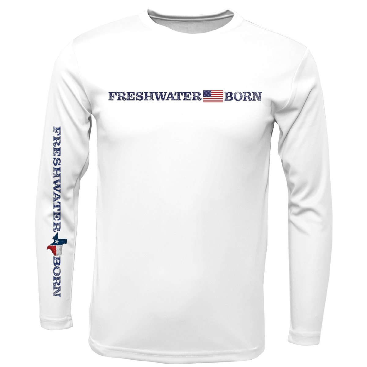 Texas Freshwater Born Linear Logo Boy's Long Sleeve UPF 50+ Dry-Fit Shirt