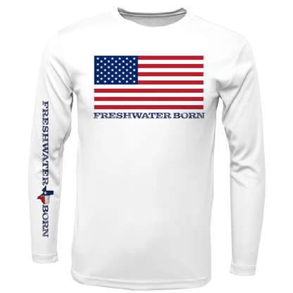 Texas USA Freshwater Born Girl's Long Sleeve UPF 50+ Dry-Fit Shirt