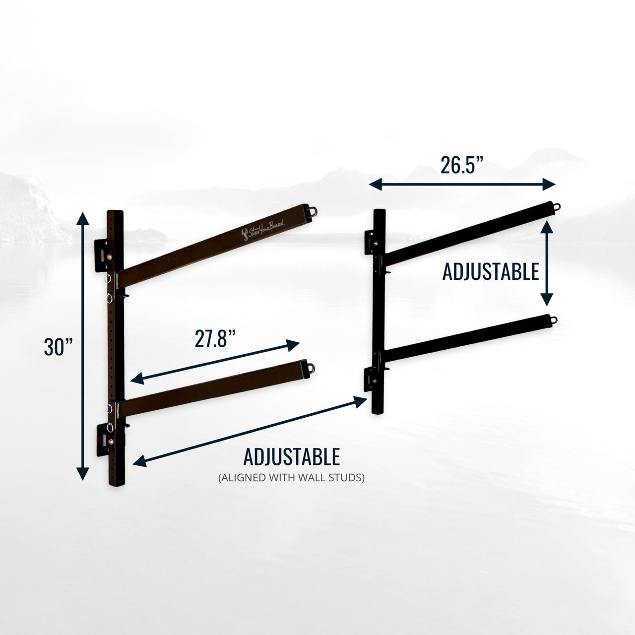 Wall Mounted Kayak Storage Rack | Indoor | 2 Levels | Adjustable