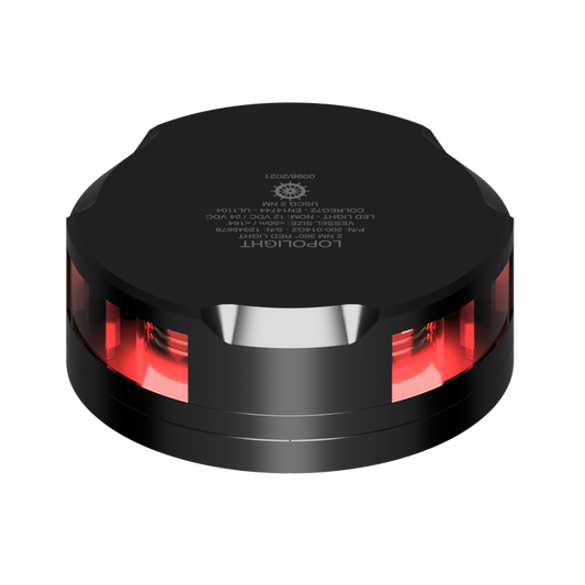 Lopolight 2nm 360 Degree Red Black with FB Base and 2.5m Cable | SendIt Sailing
