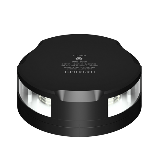 Lopolight 2nm 360 Degree White Black with FB Base 2.5m Cable | SendIt Sailing