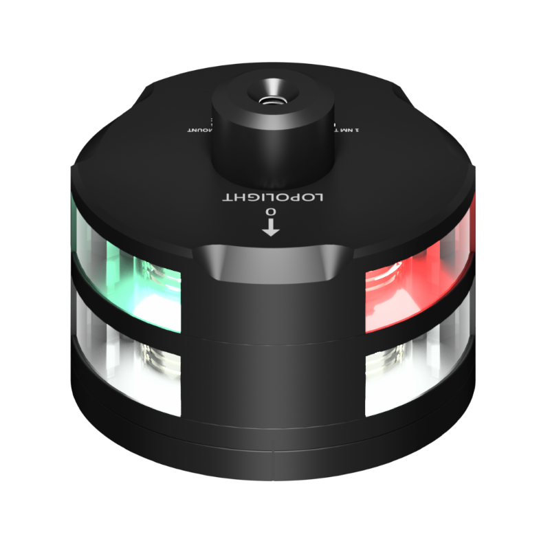 Lopolight 1nm Tri-Color/Anchor with Windex and Light FB Base Black | SendIt Sailing
