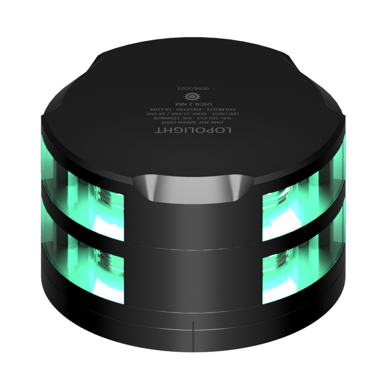 Lopolight 2nm 360 Degree Green Double Black with FB Base | SendIt Sailing
