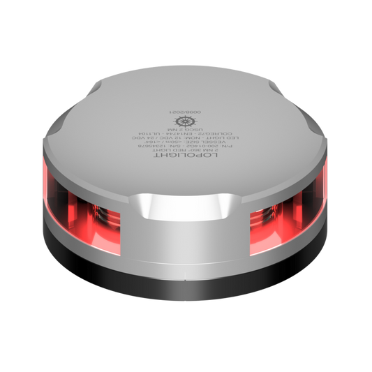 Lopolight 2nm 360 Degree Red Silver with FB Base and 15m Cable | SendIt Sailing