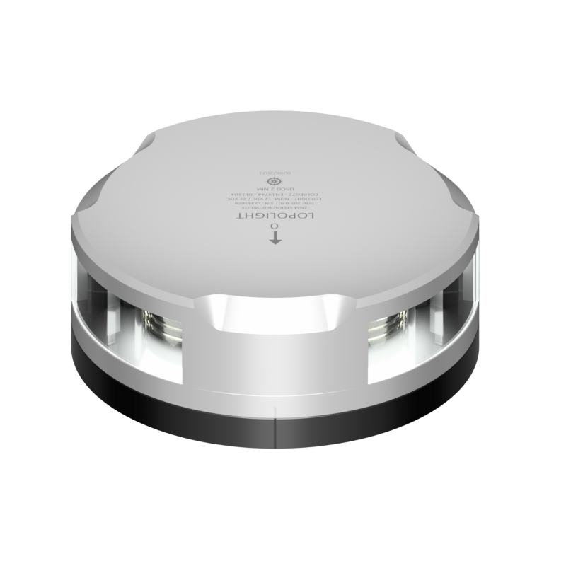 Lopolight 2nm Stern/360 Degree White Silver with FB Base | SendIt Sailing