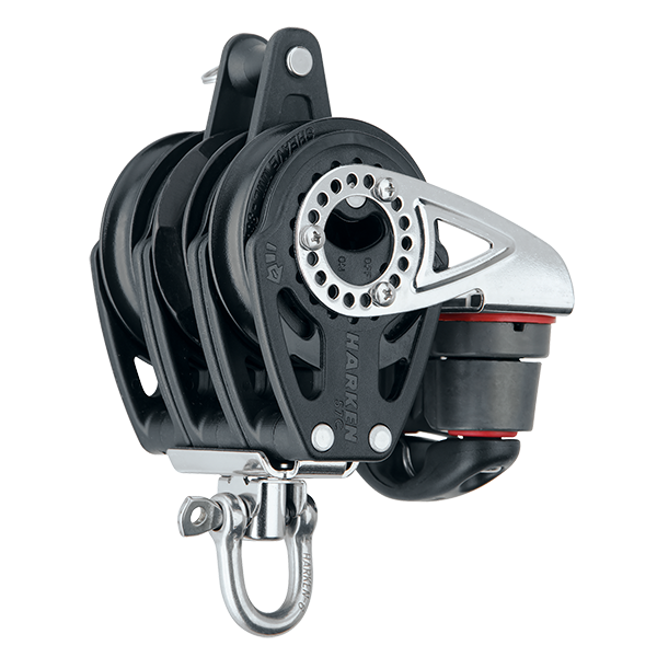 Harken 57mm Triple Carbo Block - Swivel, Becket, Cam Cleat | SendIt Sailing